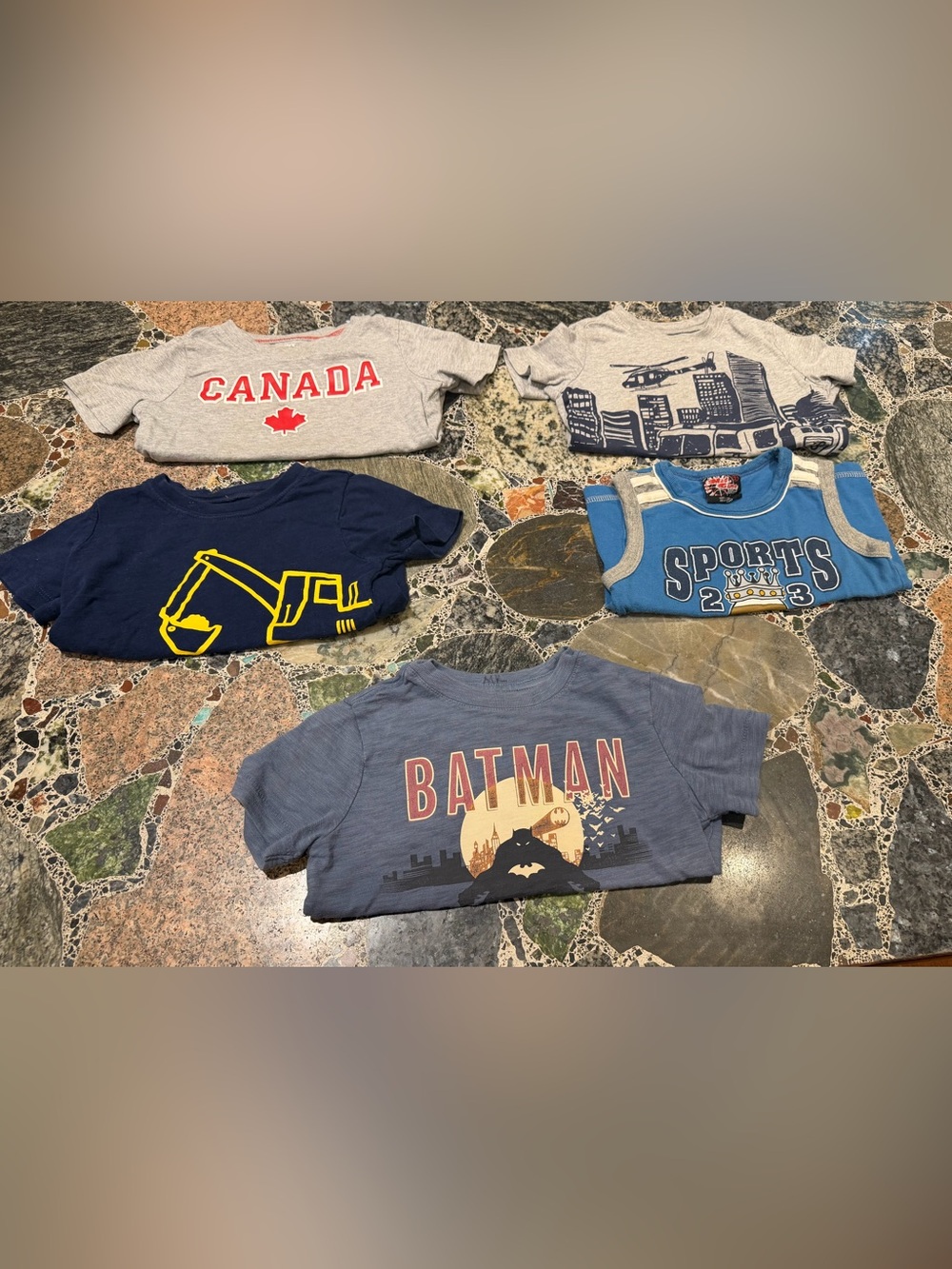 BATMAN Graphic Tee - Blue with Red & Cream Print-24 months